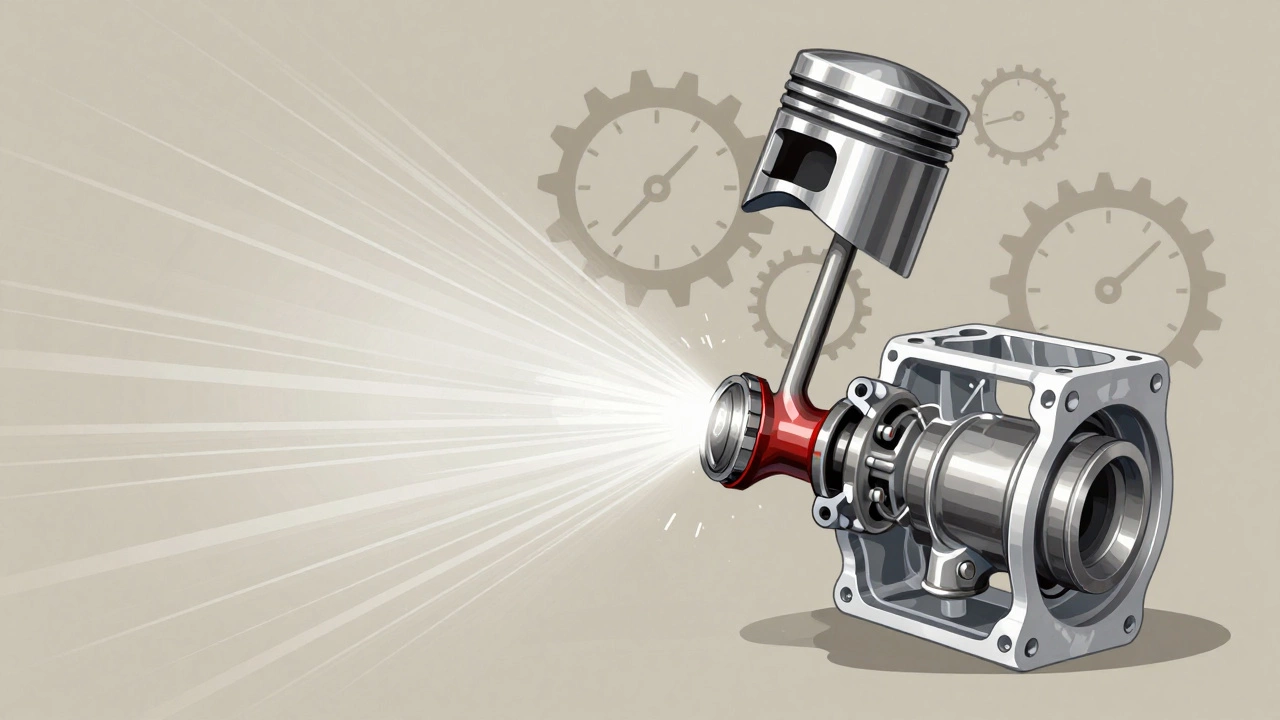 Принципиальная схема столкновения поршня и клапана в интерференционном двигателе.