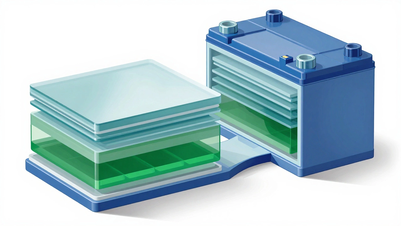 Сравнение внутренней структуры типов АКБ в разрезе